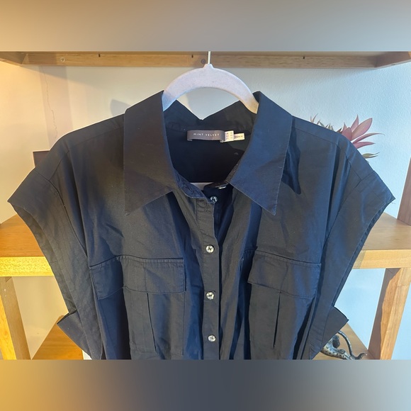 Mint Velvet Cotton Navy Blue Midi Shirt Dress - size 12 - Picture 8 of 13